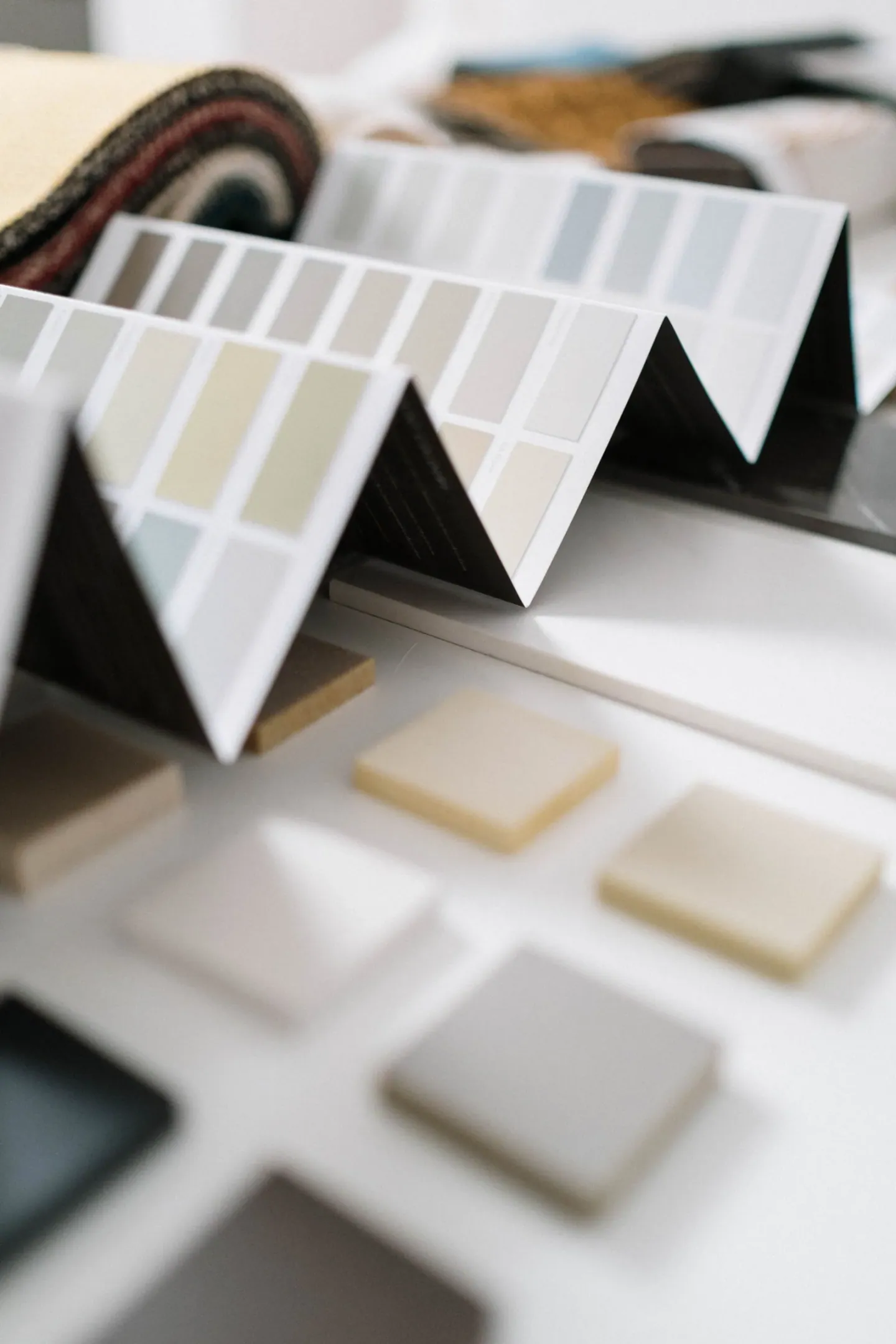 Color, material and product swatches used to prepare China supplier specifications