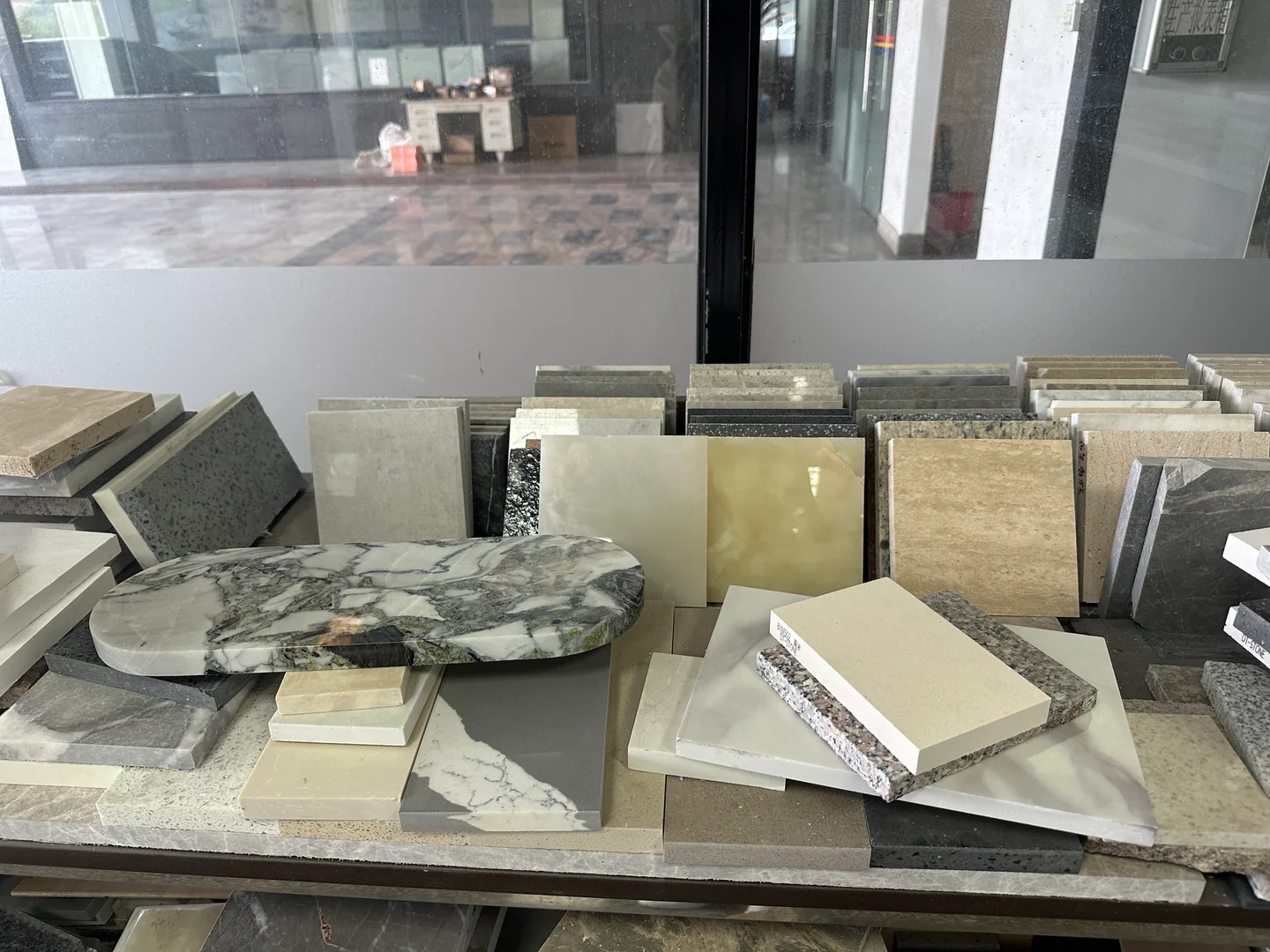 Stone and surface samples checked during product quality control in China