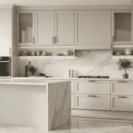 Vela Home Global - Premium contemporary custom kitchen cabinets and joinery solution sourced direct from a trusted manufacturer in Foshan, China. Part of a full-house customization project featuring bespoke wood doors, integrated lighting, and high-end marble counters.