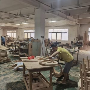 Home 15 Sourcing agent comparing material samples for high-end interior design projects in Foshan.